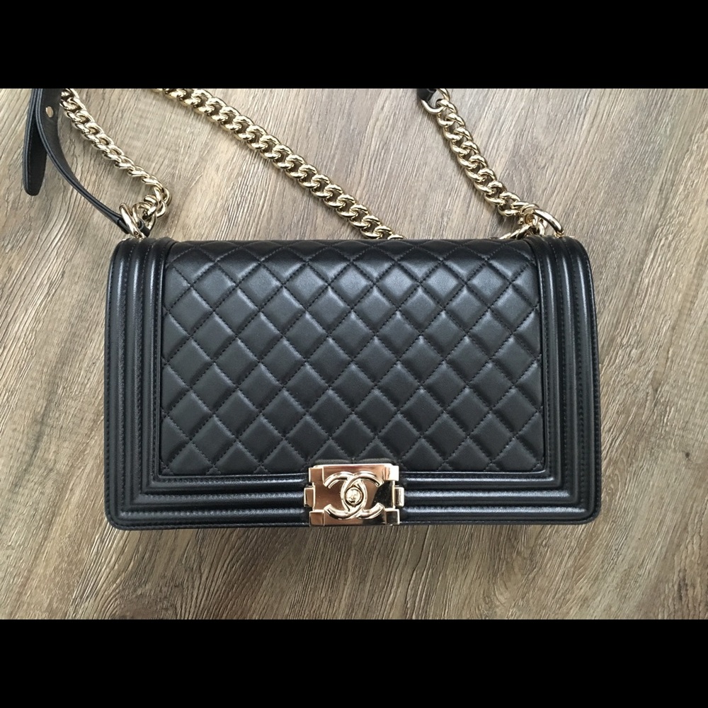 ❌SOLD❌ Chanel Medium Black Boy Bag Gold Hardware
